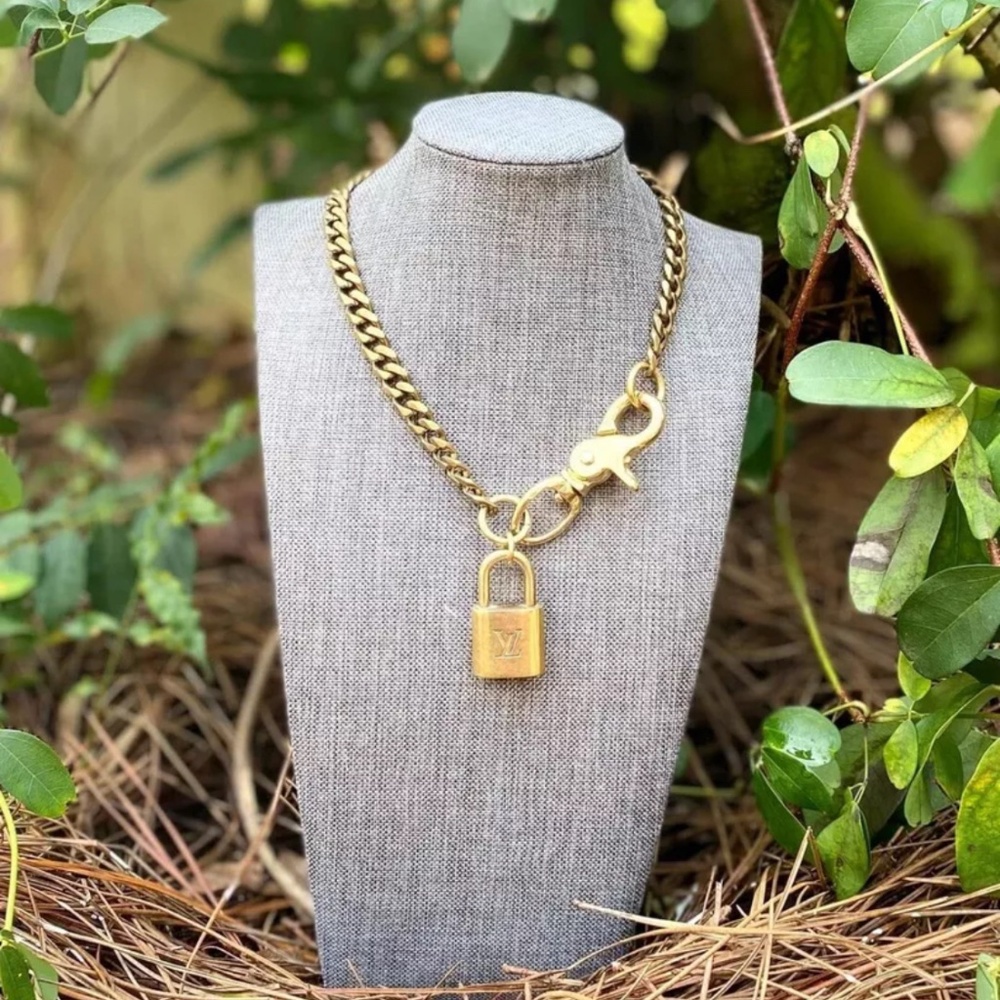 Authentic Louis Vuitton lock turned into a bespoke necklace